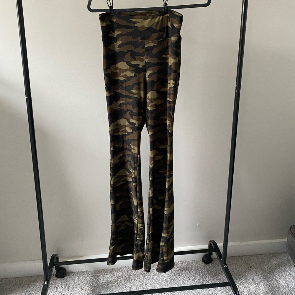 Camo flared pants